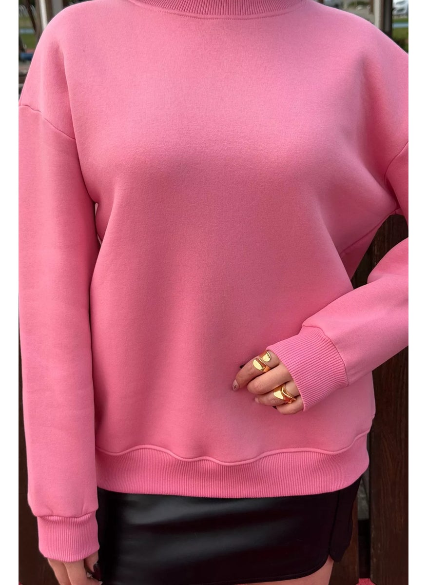 Women's Three Thread Raised Crew Neck Sweatshirt