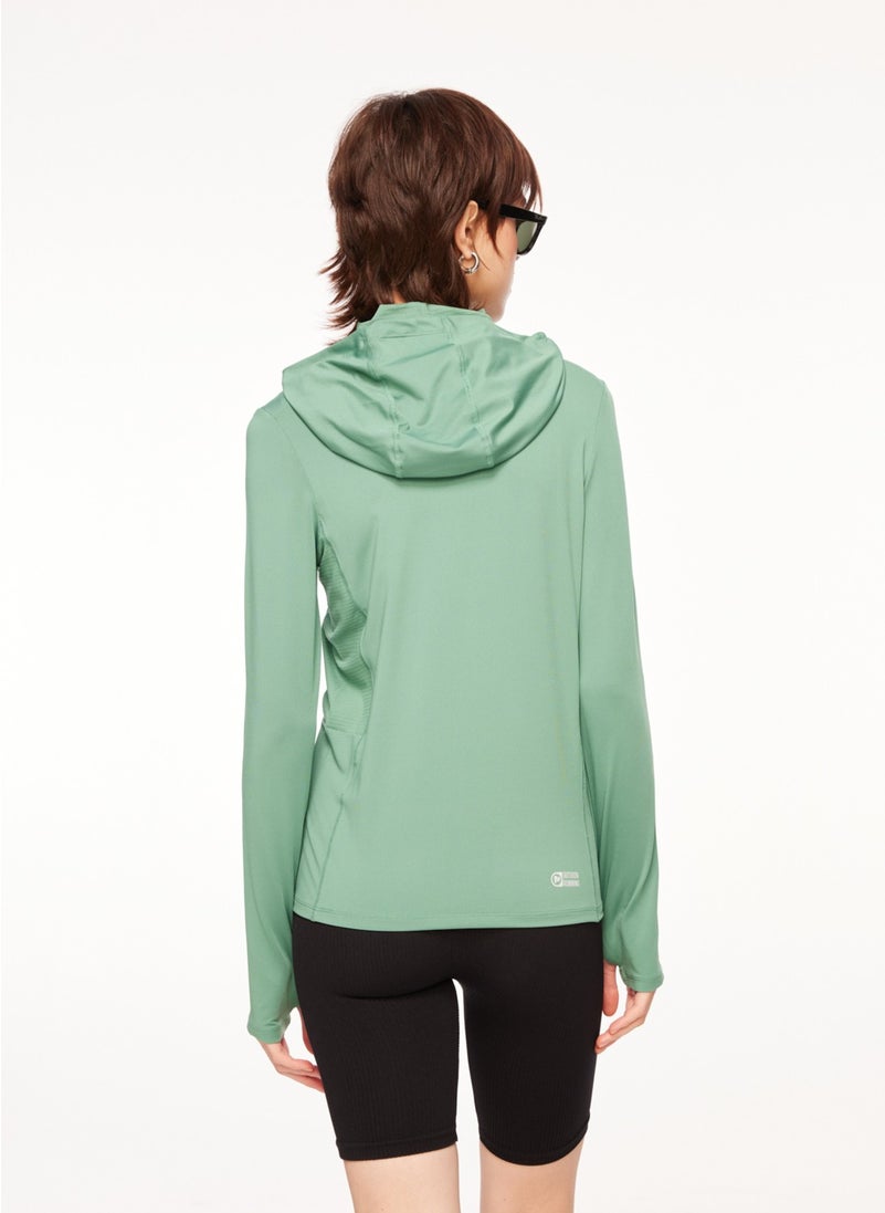 Green Women's Hooded Collar Sweatshirt M23TOTALTOTAL