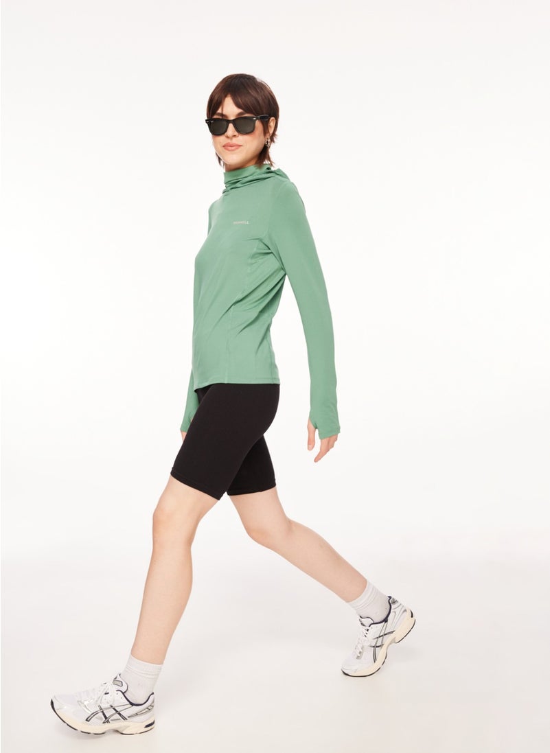 Green Women's Hooded Collar Sweatshirt M23TOTALTOTAL