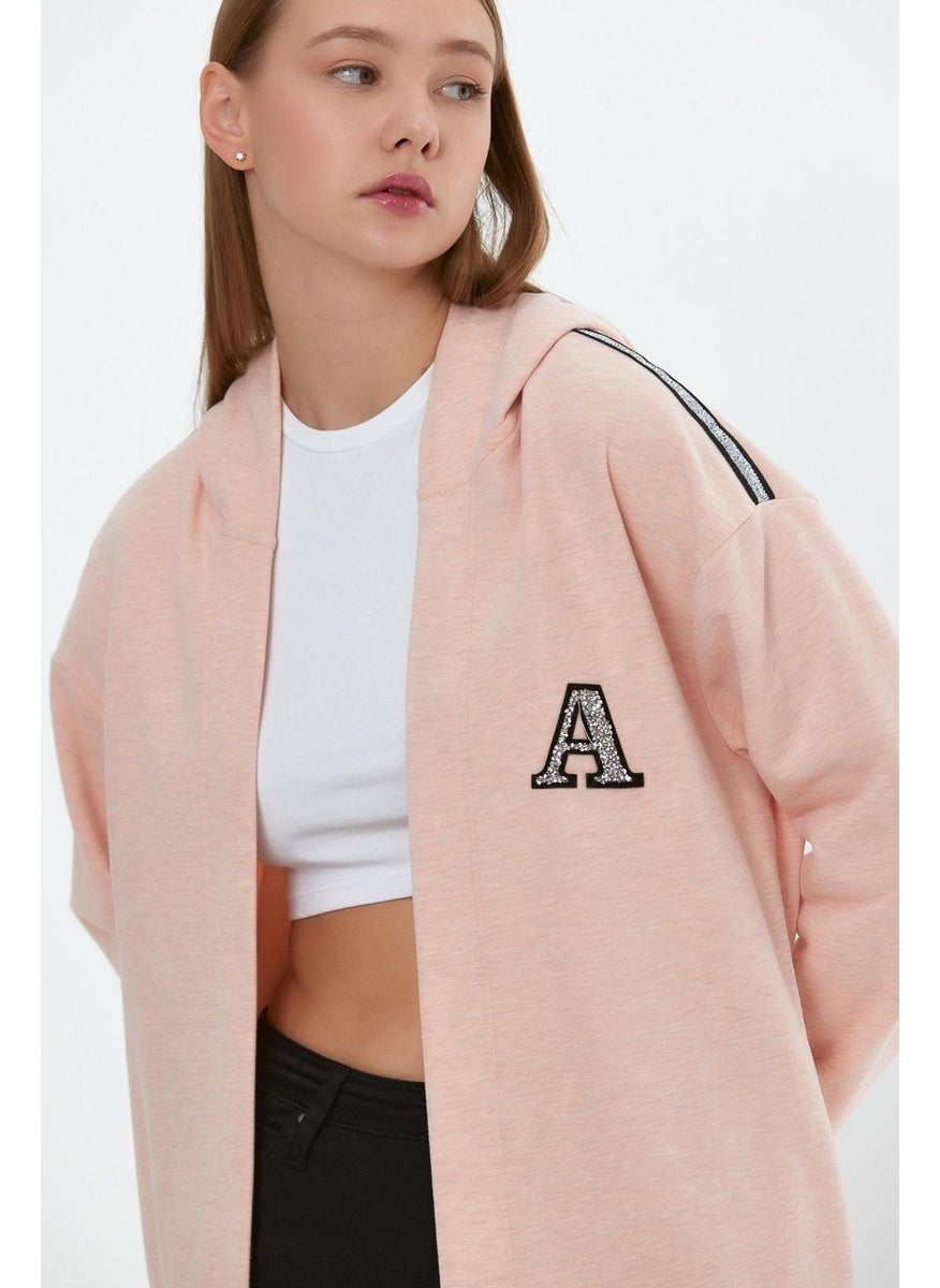 Hooded Long Cardigan with Shoulder Detail (B22-30305)
