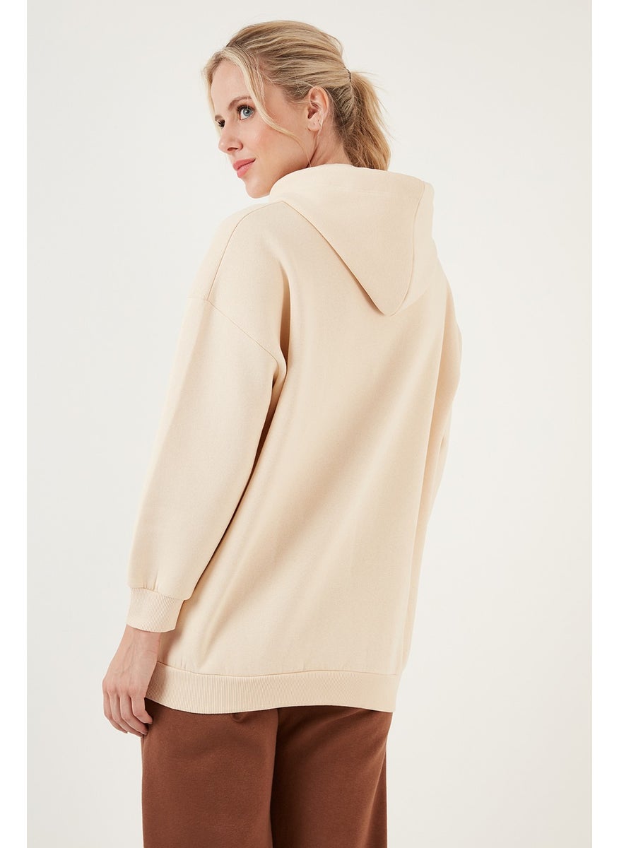 Regular Fit Cotton Hooded Collar Rose Winter Sweat Women's SWEAT 5863854