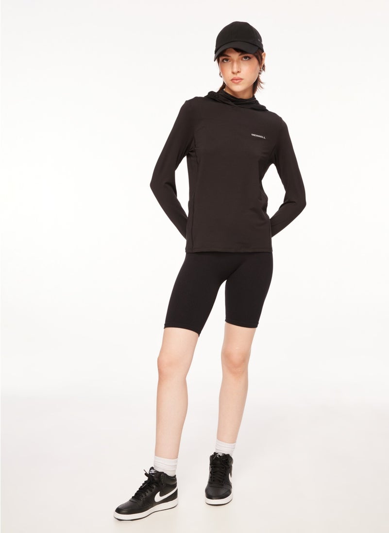 Black Women's Hooded Collar Sweatshirt M23TOTALTOTAL
