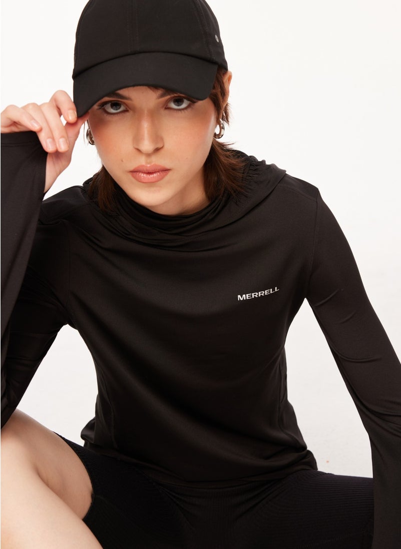 Black Women's Hooded Collar Sweatshirt M23TOTALTOTAL