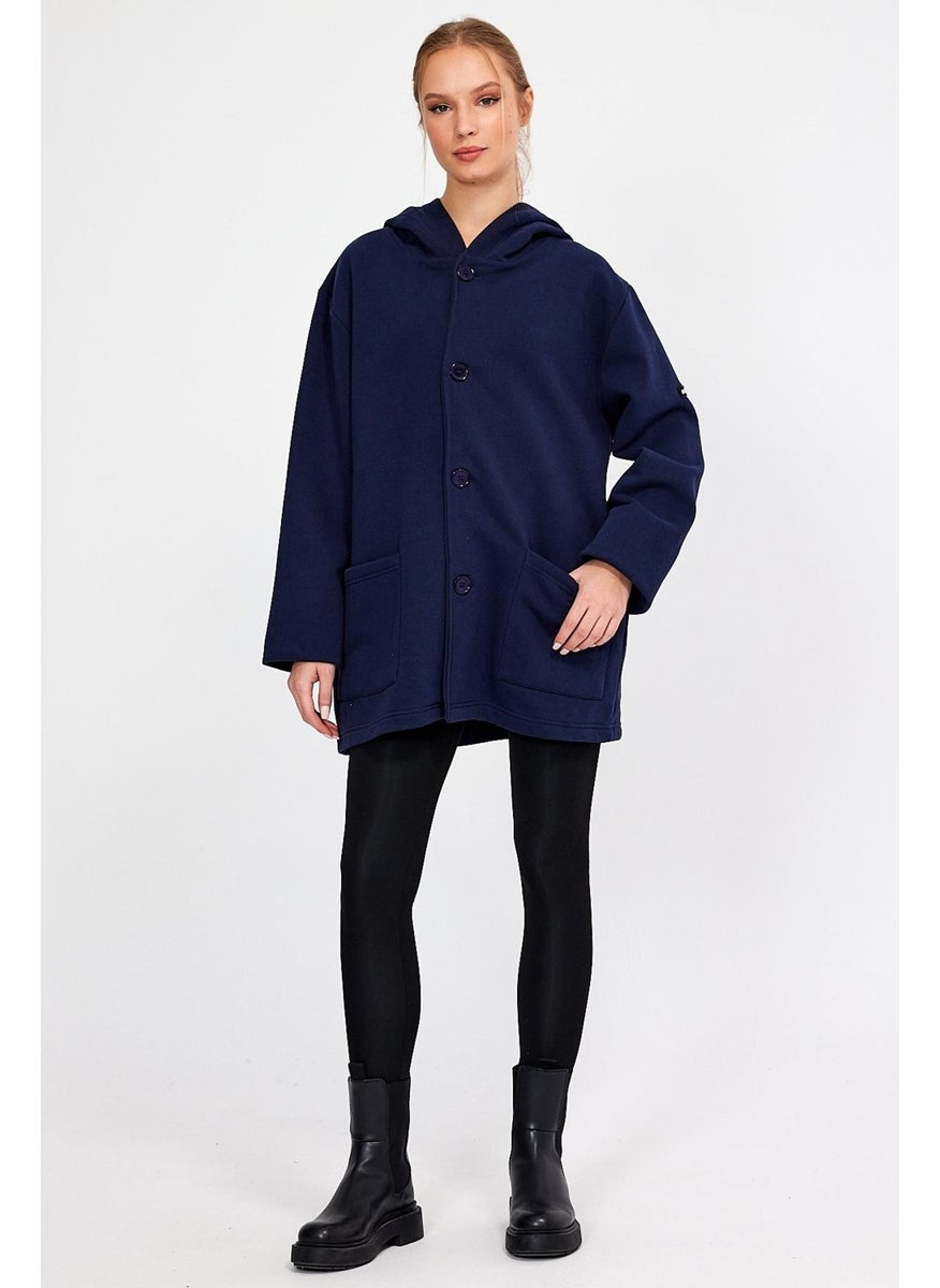 Alexandergardı Hooded Oversize Cardigan with Ribbon Inside (E23-607 03)