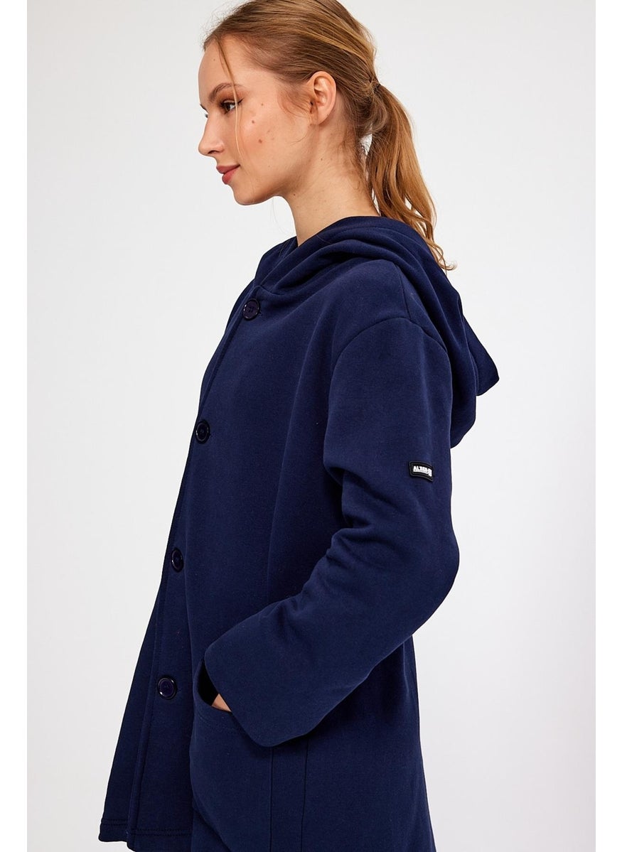 Alexandergardı Hooded Oversize Cardigan with Ribbon Inside (E23-607 03)
