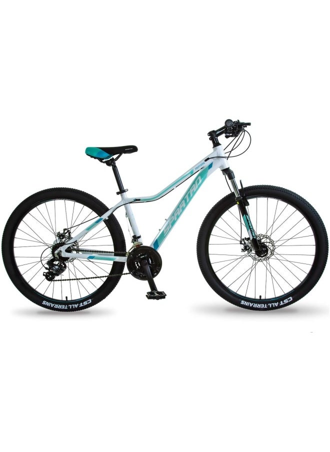 Moraine Mountain & Commuting Bike | 27.5 inch wheel size | 21 Speed Shimano gear| for Adult| White