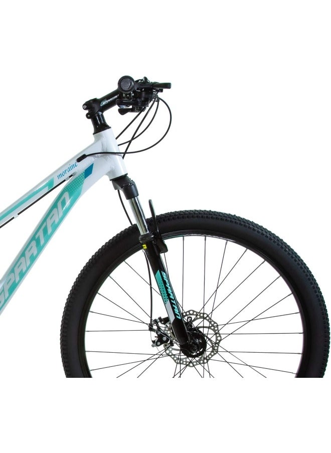 Moraine Mountain & Commuting Bike | 27.5 inch wheel size | 21 Speed Shimano gear| for Adult| White