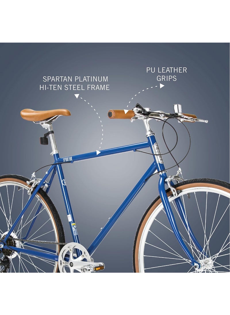 Platinum City bike for Men | 27.5 inch wheel size|7-Speed Shimano Gears| Cruiser Bike for adults | Navy