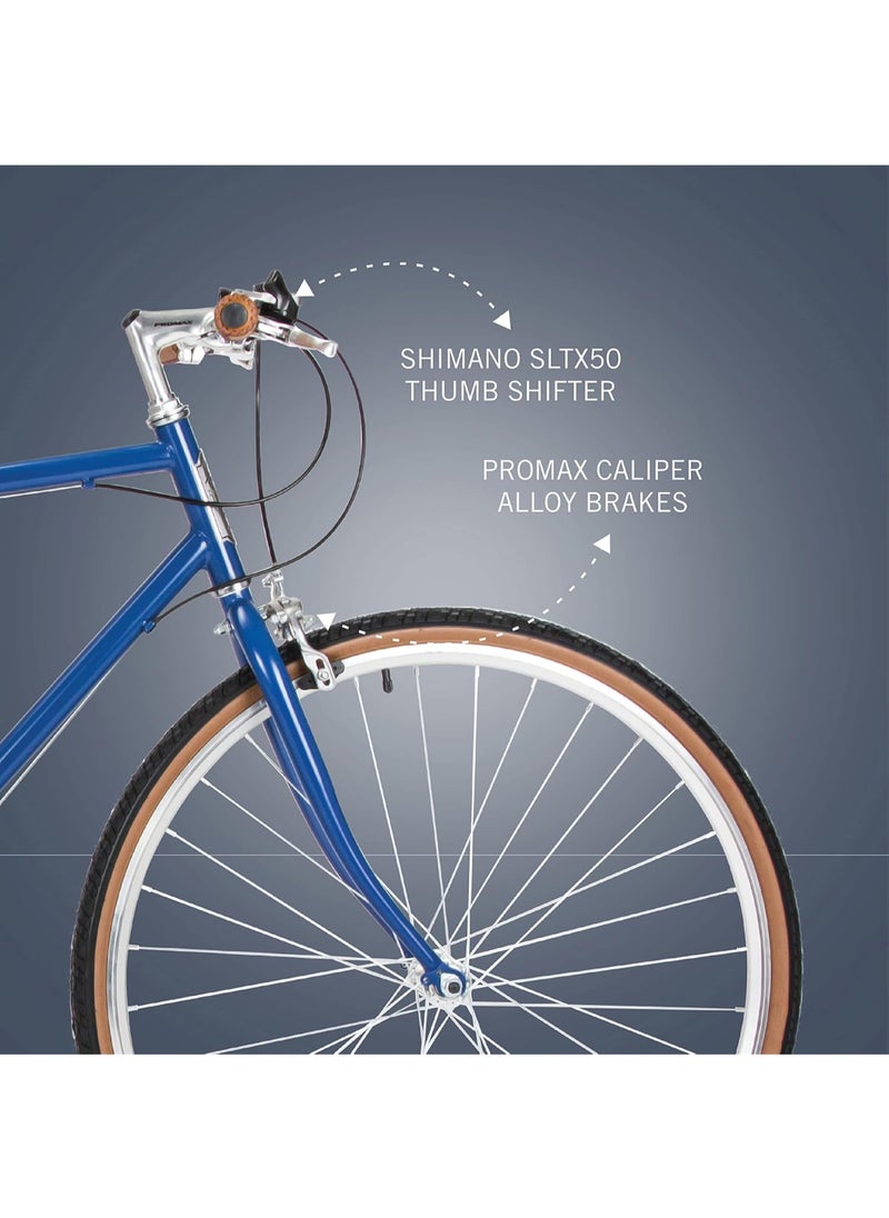 Platinum City bike for Men | 27.5 inch wheel size|7-Speed Shimano Gears| Cruiser Bike for adults | Navy