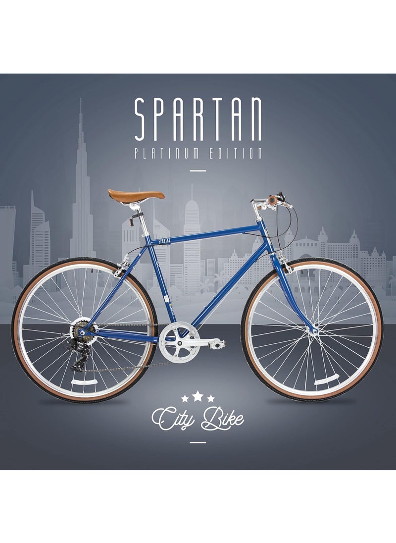 Platinum City bike for Men | 27.5 inch wheel size|7-Speed Shimano Gears| Cruiser Bike for adults | Navy