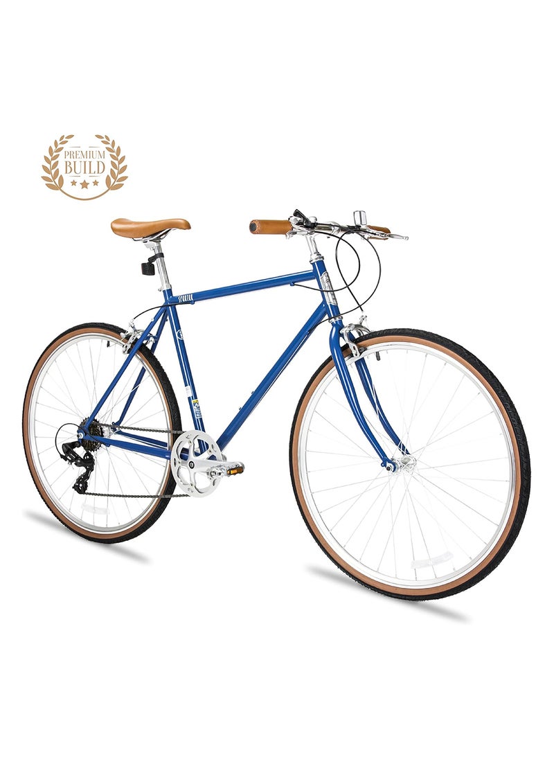 Platinum City bike for Men | 27.5 inch wheel size|7-Speed Shimano Gears| Cruiser Bike for adults | Navy
