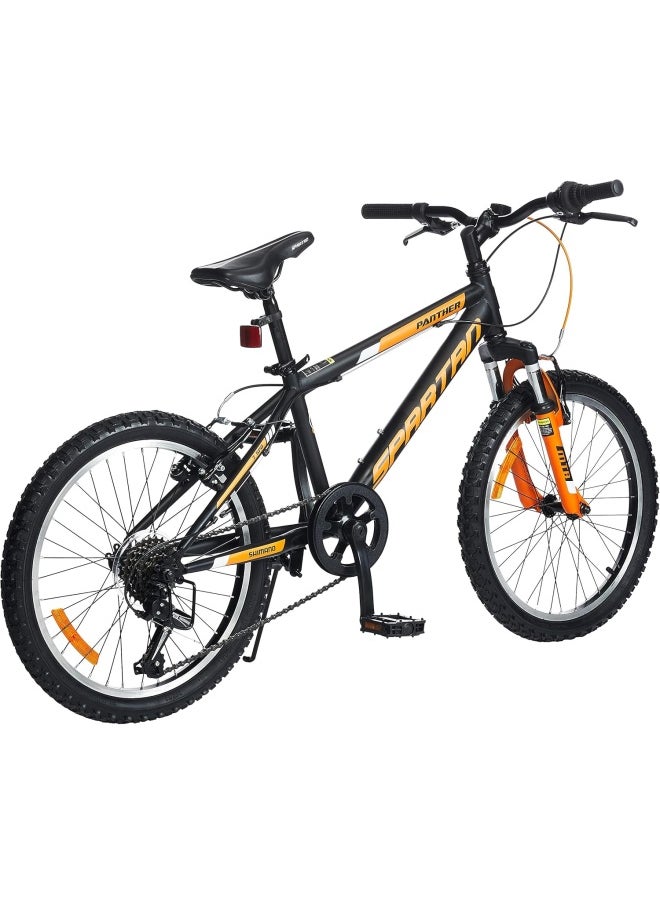 Panther Mountain Bike with Shimano Shifter | 20 inch wheel size | 7 speed Shimano gears | For teens| Matte black