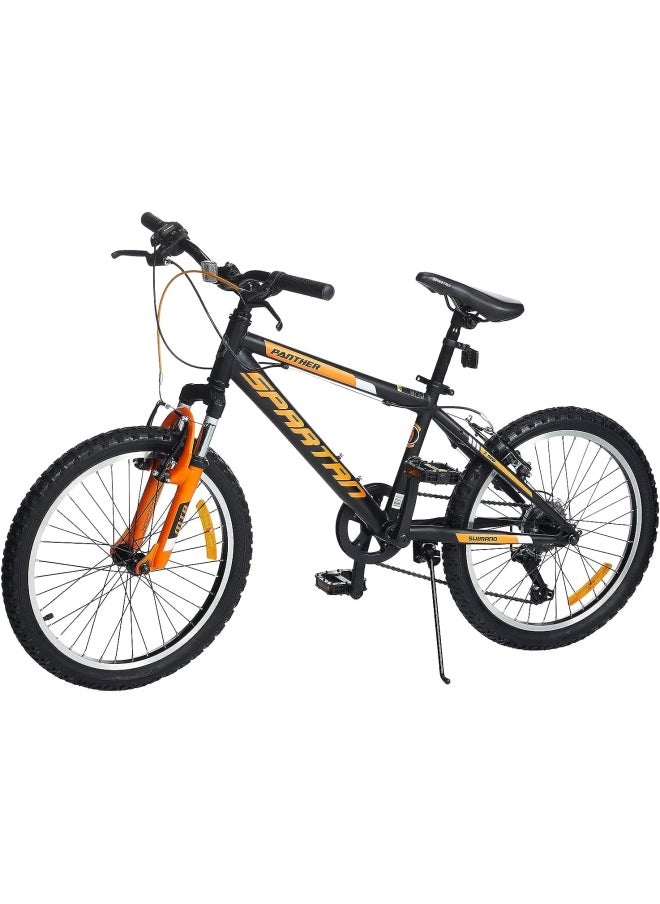 Panther Mountain Bike with Shimano Shifter | 20 inch wheel size | 7 speed Shimano gears | For teens| Matte black