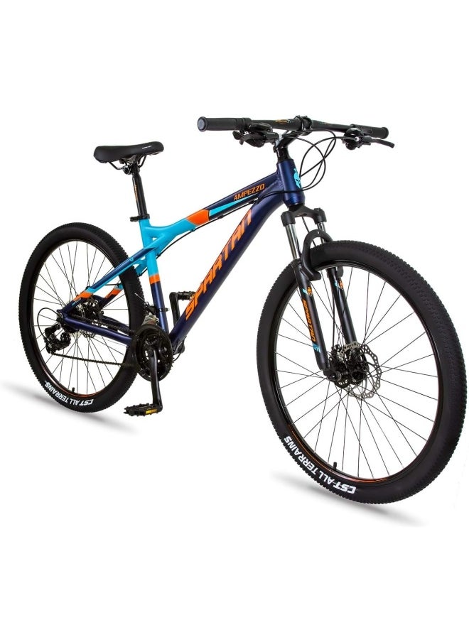 Ampezzo Men's Mountain bike| 27.5 inch wheel size |21 Speed Shimano gear| for Adult | Blue