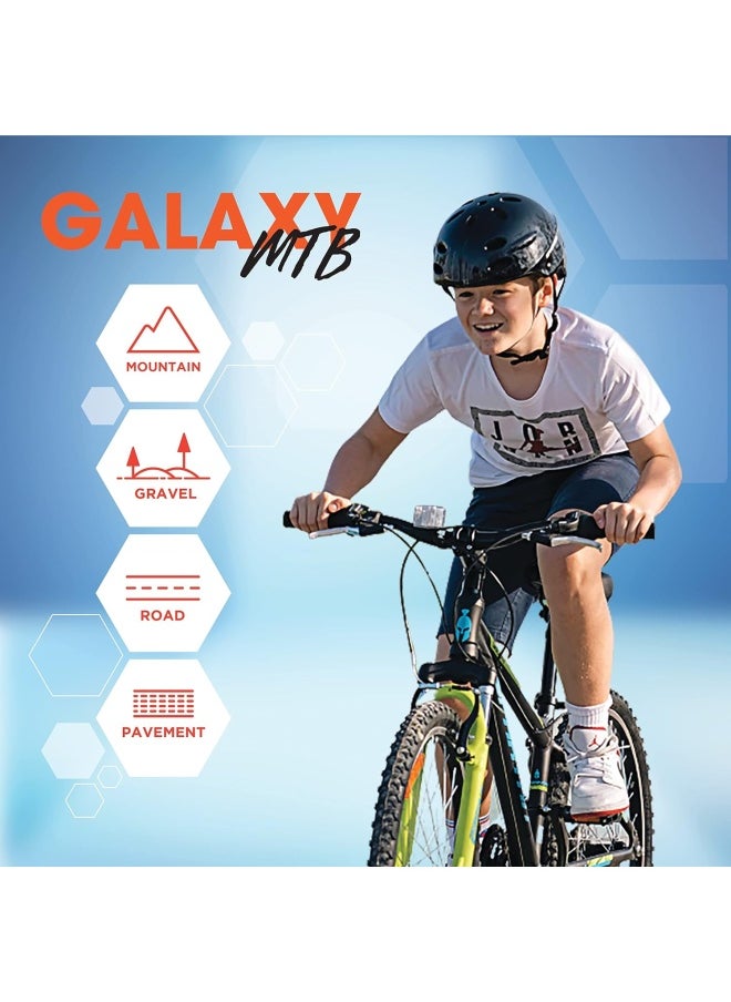 Galaxy Mountain Bicycle | 24 inch wheel size | 21 speed Shimano gears |For teens and adults |Blue & Orange