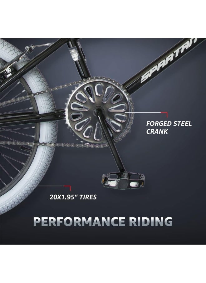 Exploit BMX Bicycle | 20 inch wheel size | single speed bike | For teens| Black Glossy finish