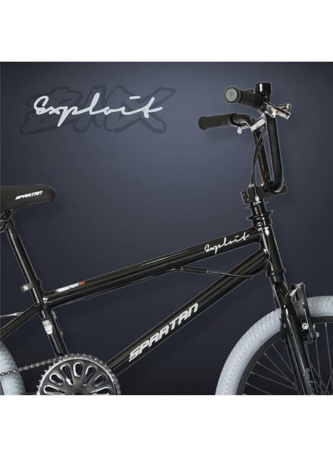 Exploit BMX Bicycle | 20 inch wheel size | single speed bike | For teens| Black Glossy finish