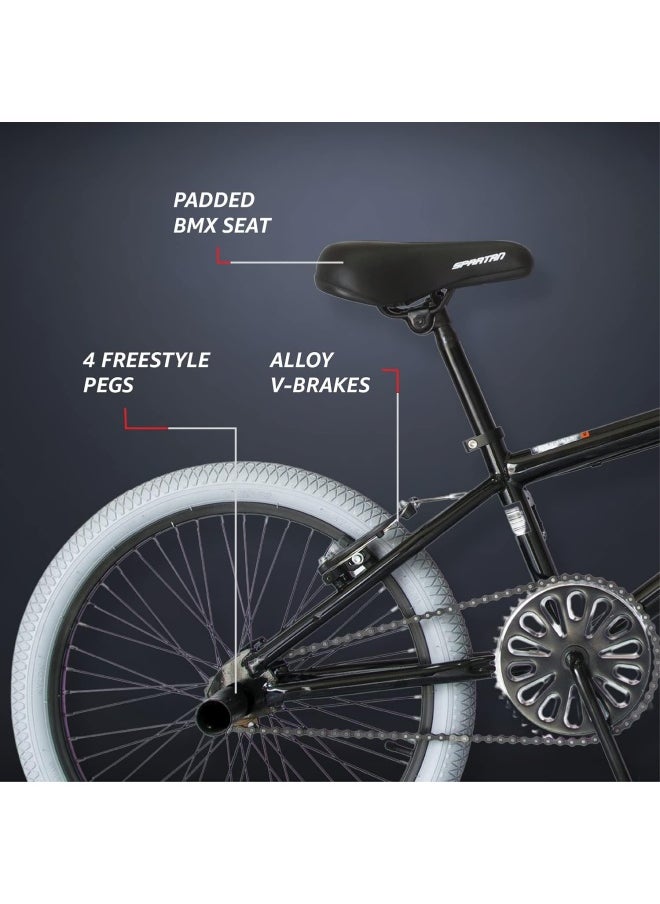 Exploit BMX Bicycle | 20 inch wheel size | single speed bike | For teens| Black Glossy finish
