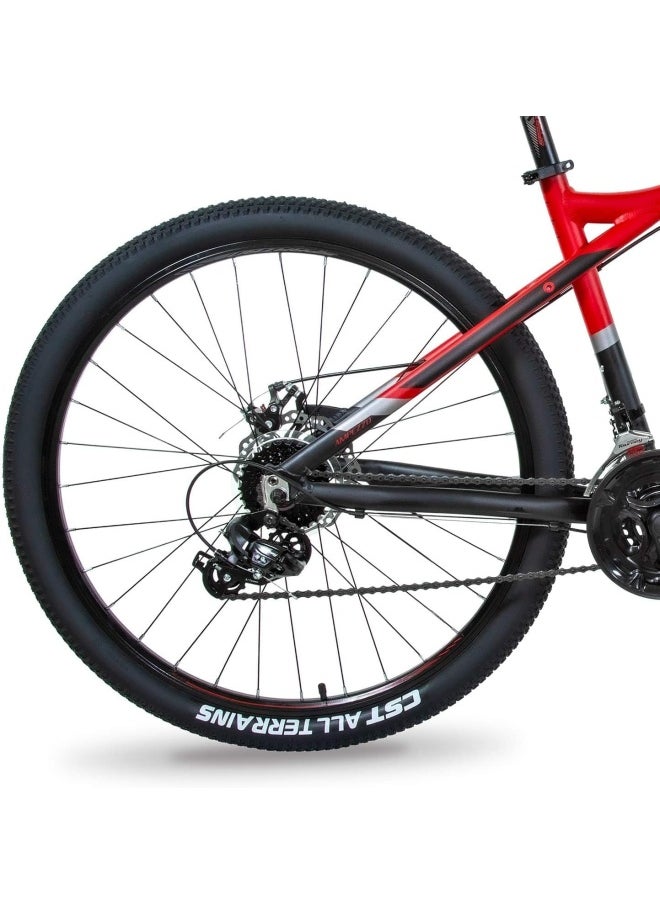 Ampezzo Men's Mountain bike| 27.5 inch wheel size |21 Speed Shimano gear| for Adult | Red