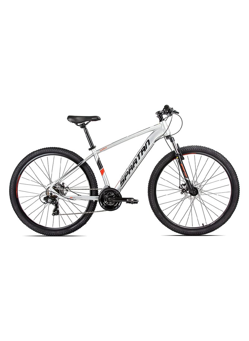 Calibre Hardtail Mountain Bicycle| 24 inch wheel size| 21 speed Shimano gear | For teens and adults| Satin Silver