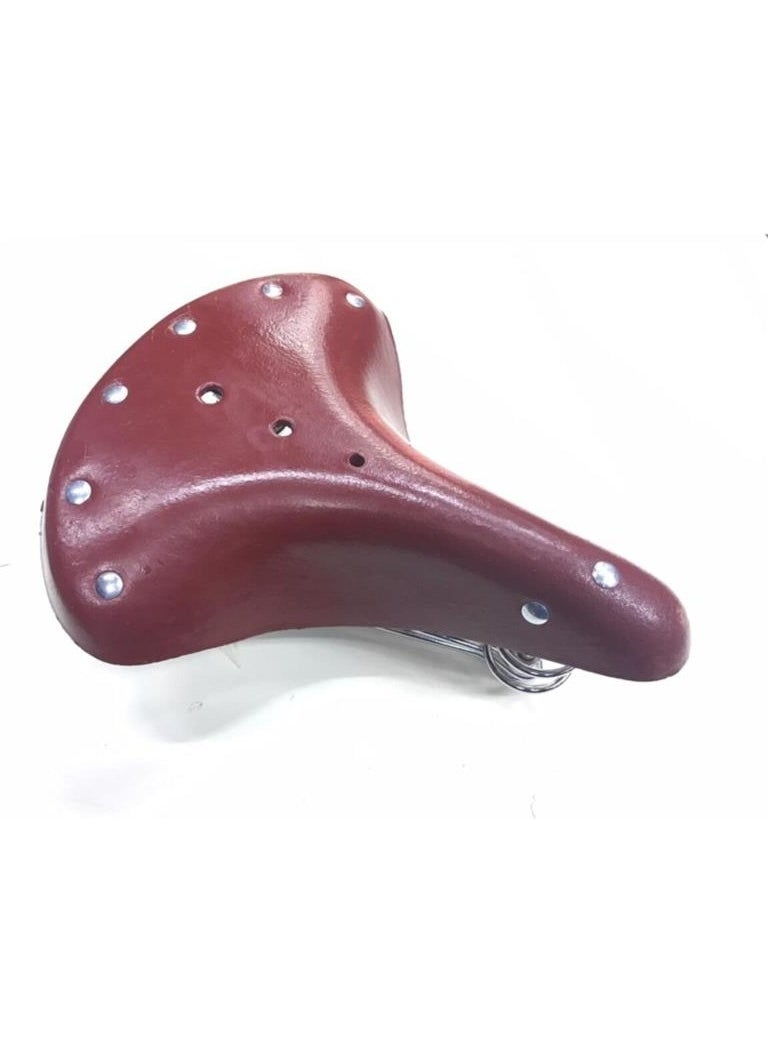Bicycle Saddle Leather Inn Brown Chrome Spring Retro