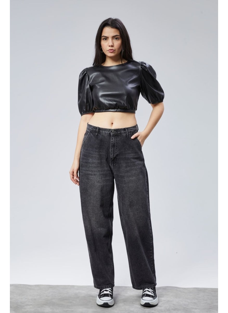 Women High Waist Baggy Skater Jeans