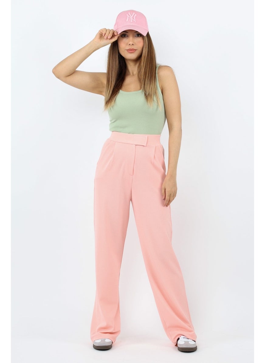 Line Women's Lycra Velcro Closure Salmon Palazzo Trousers