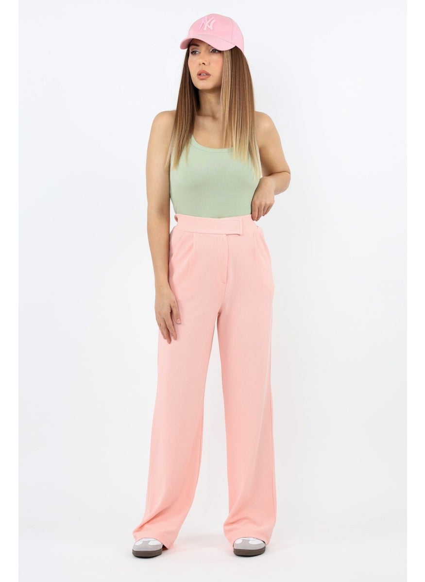 Line Women's Lycra Velcro Closure Salmon Palazzo Trousers