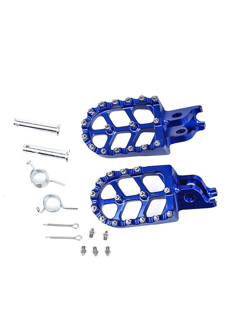 CNC Aluminum Extended Motorcycle Footrests Blue left and right rear pedals 1 pair