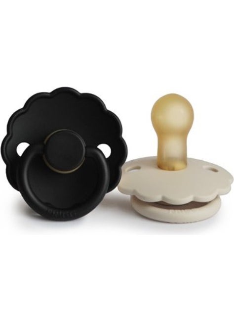 Frıgg Daisy Double Rubber Pacifier - Cream/jet Black 0-6 Months