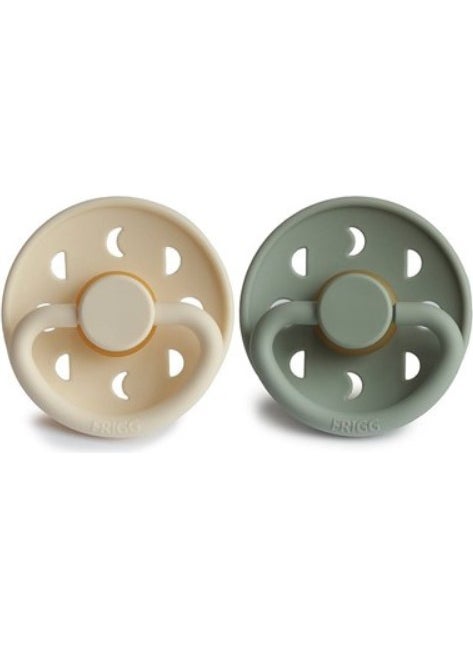 Frıgg Moon Phase Double Rubber Pacifier - Cream / Sage 0-6 Months