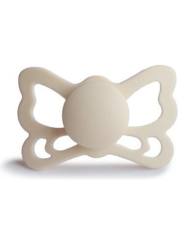 Butterfly Silicone Pacifier - Cream 6-18 Months