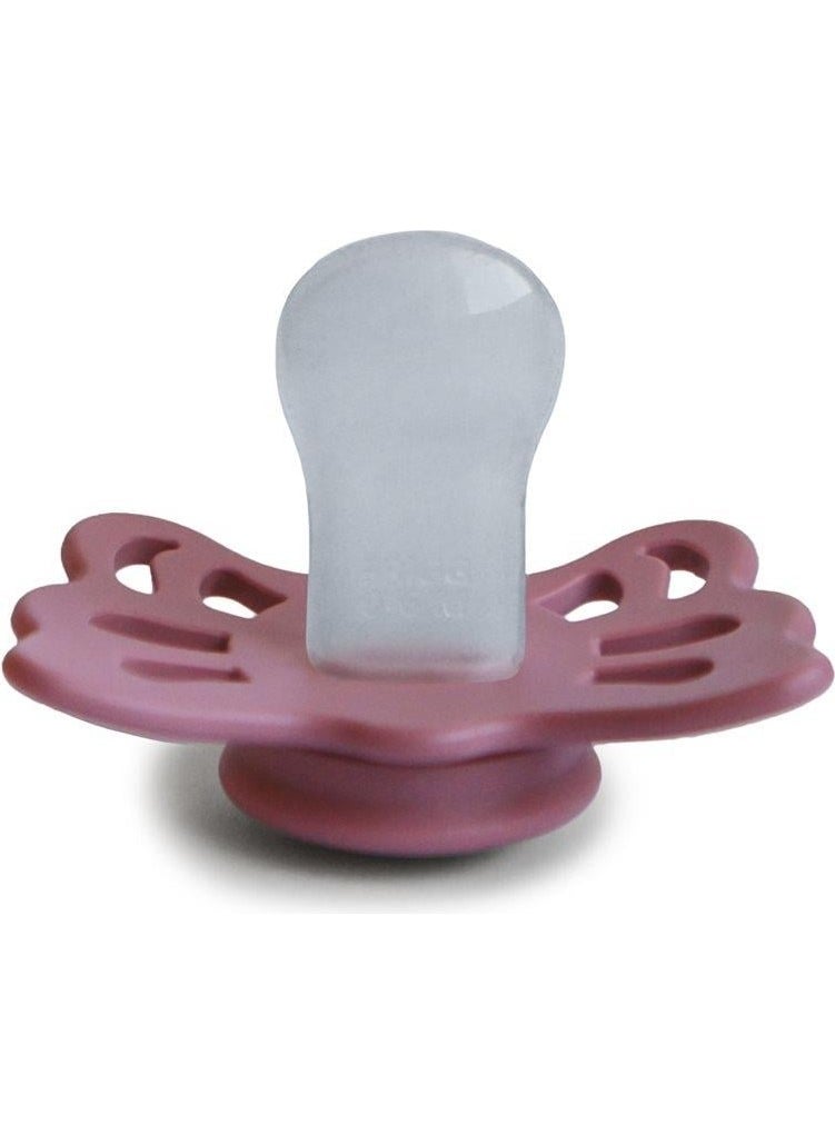 Butterfly Silicone Pacifier - Dusty Rose 0-6 Months