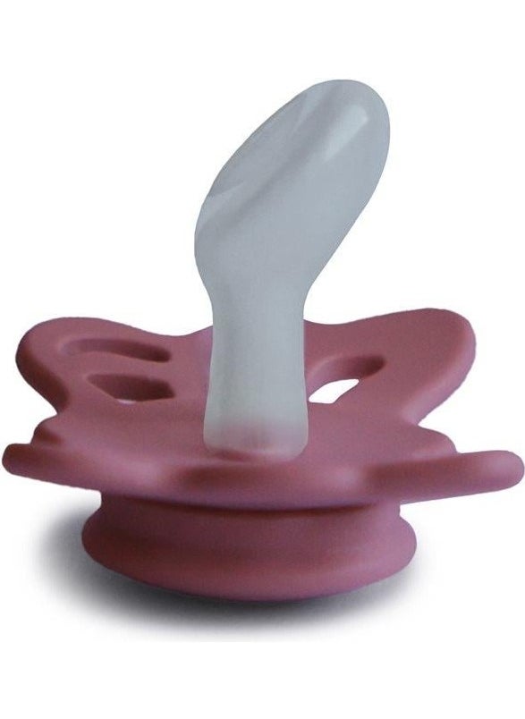 Butterfly Silicone Pacifier - Dusty Rose 0-6 Months