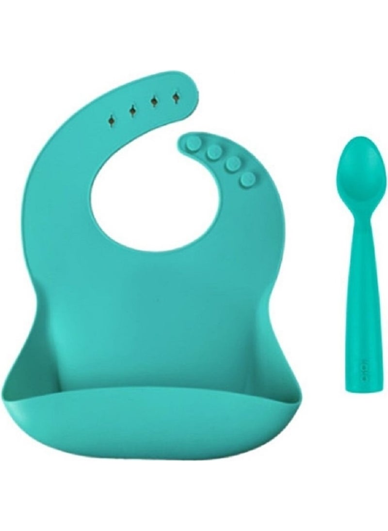 Basics 2-Piece Feeding Set (Silicone Bib + Silicone Spoon)