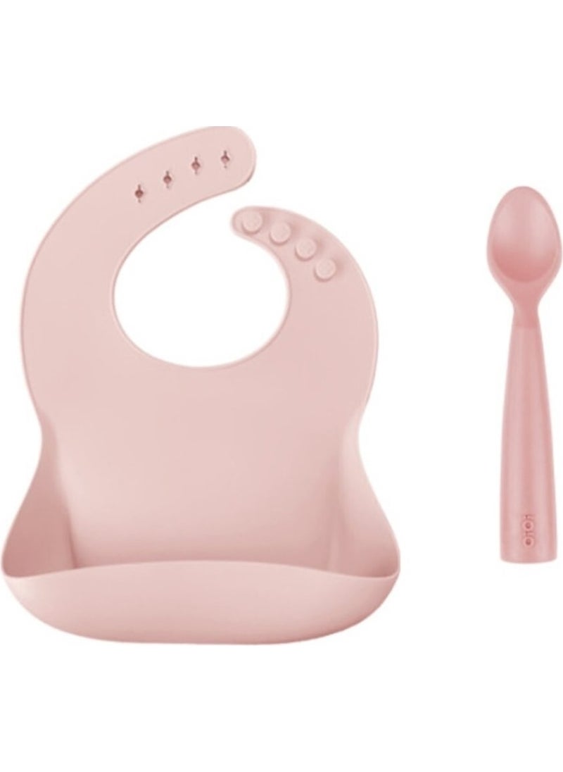 Basics 2-Piece Feeding Set (Silicone Bib + Silicone Spoon)