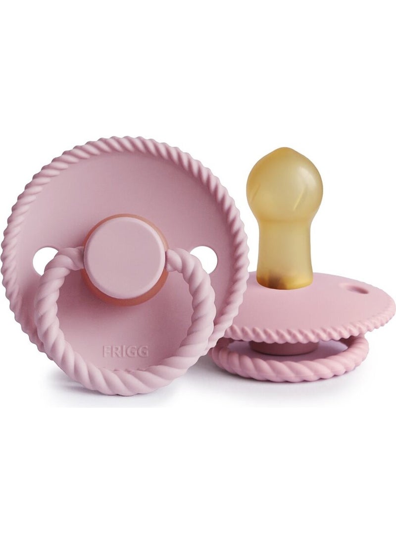 Frıgg Rope Rubber Pacifier - Baby Pink 0-6 Months