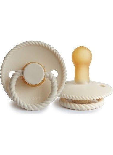 Frıgg Rope Rubber Pacifier - Cream 6-18 Months
