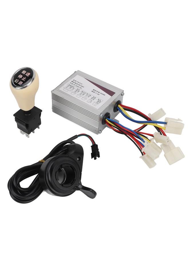 36V 350W Electric Bike Controller Set with Thumb Grip Forward Reverse Switch Aluminum Alloy for Electric Bicycle Scooter Tricycle