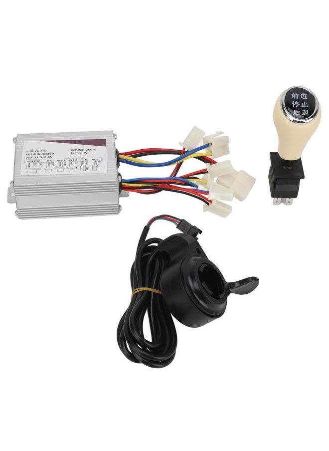 36V 350W Electric Bike Controller Set with Thumb Grip Forward Reverse Switch Aluminum Alloy for Electric Bicycle Scooter Tricycle