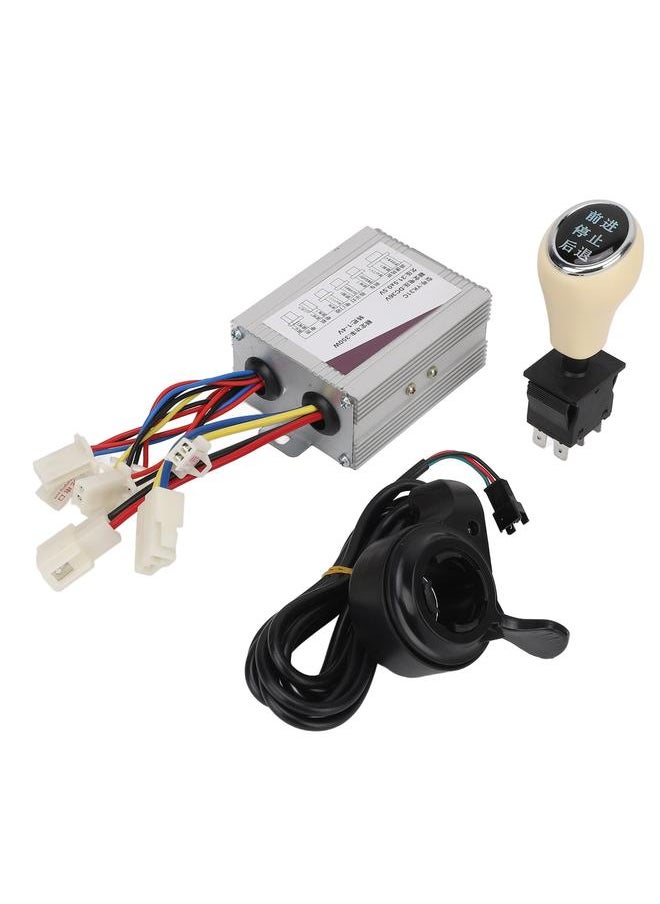 36V 350W Electric Bike Controller Set with Thumb Grip Forward Reverse Switch Aluminum Alloy for Electric Bicycle Scooter Tricycle