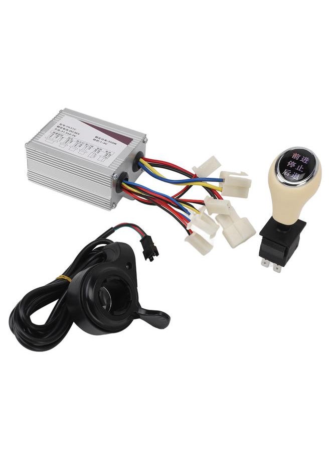36V 350W Electric Bike Controller Set with Thumb Grip Forward Reverse Switch Aluminum Alloy for Electric Bicycle Scooter Tricycle