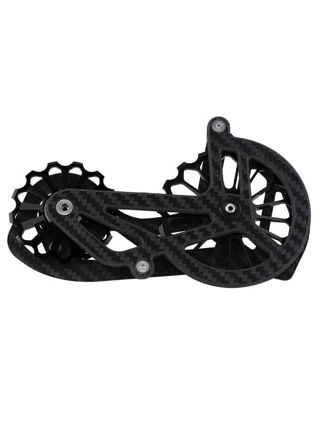 Road Bike Carbon Fiber Large Guide Wheel Bicycle Rear Derailleur Guidewheel (8000 Black)