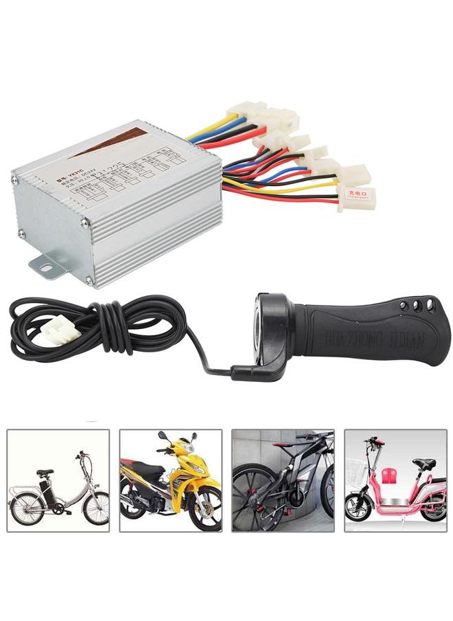 24V500W Brush Electric Bike Controller and Long Line Thumb Throttle Grip Accessory