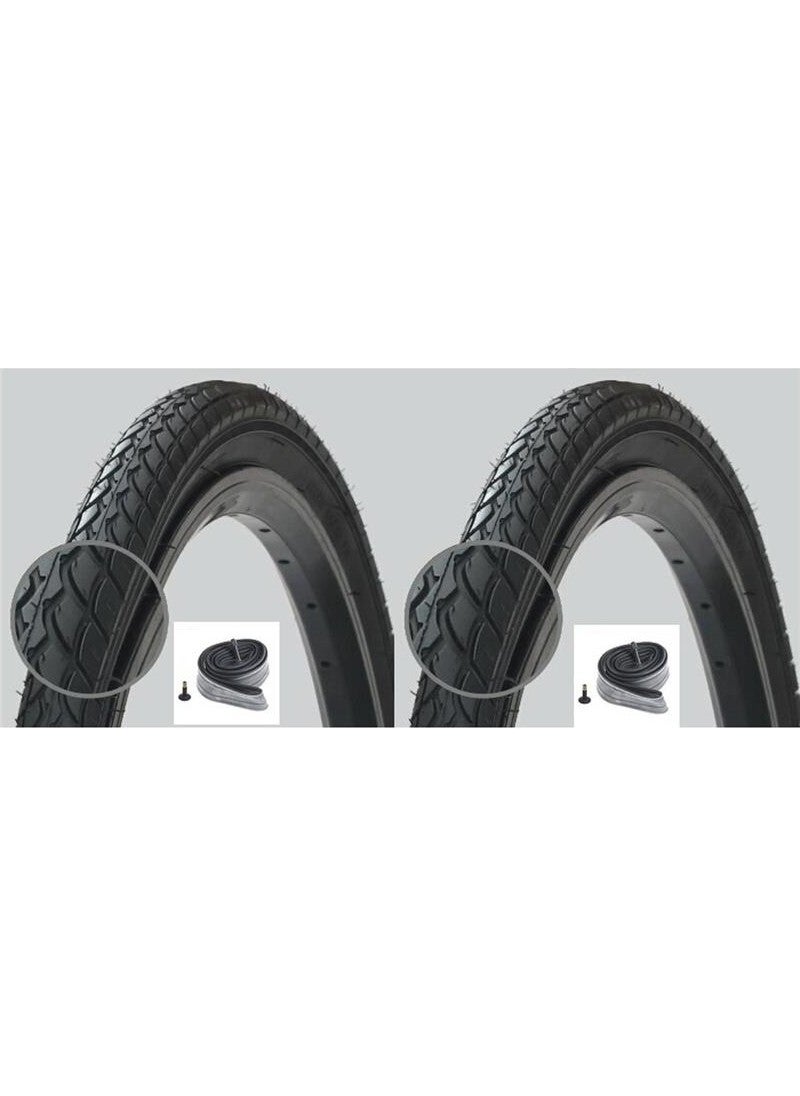 20 x 1.75 Folding Bike Inner and Outer Tire Set Black Duranta Front Rear 2 Pieces