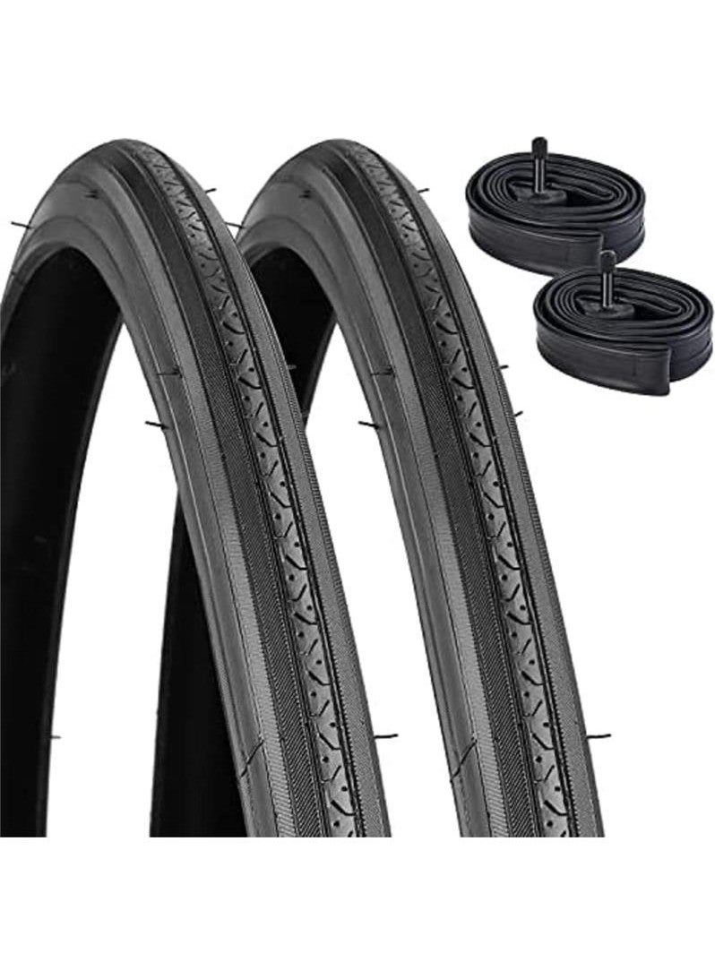 Bicycle 27 x 1 1/4 / 32-630 Racing Bike Inner Outer Tire Set Front Rear Inner Outer 2 Pcs