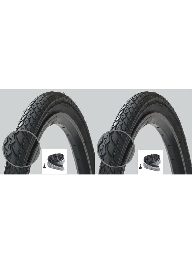 26 x 1.75 Inner and Outer Tire Set Black City Type 2 Road Tires