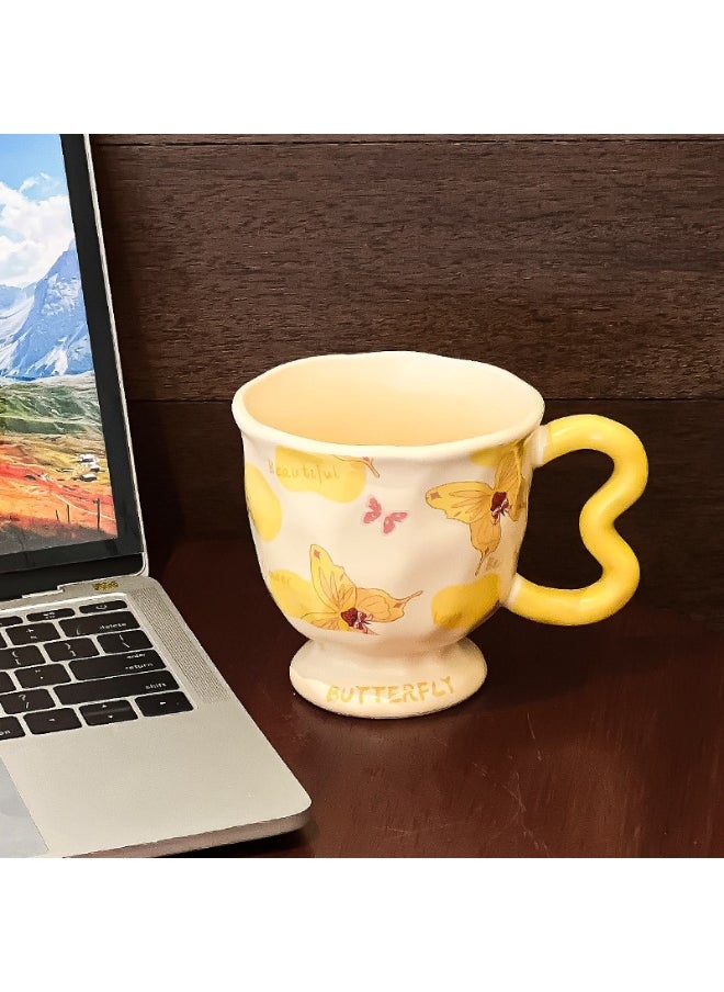 Personality Cute Creative Butterfly Coffee Mug Ceramic Mug 350ml