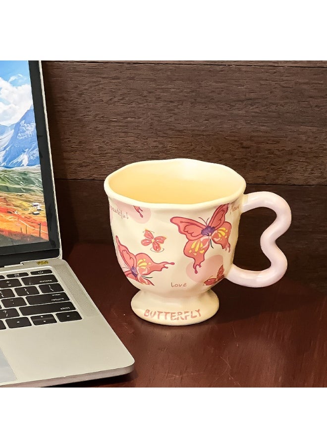 Personality Cute Creative Butterfly Coffee Mug Ceramic Mug 350ml