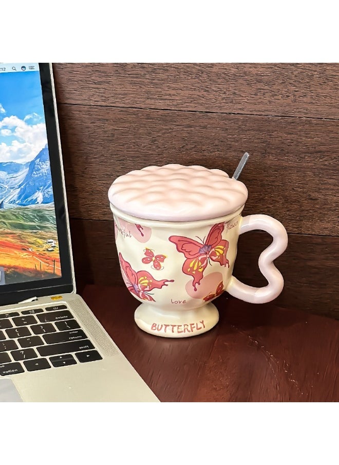 Personality Cute Creative Butterfly Coffee Mug Ceramic Mug 350ml